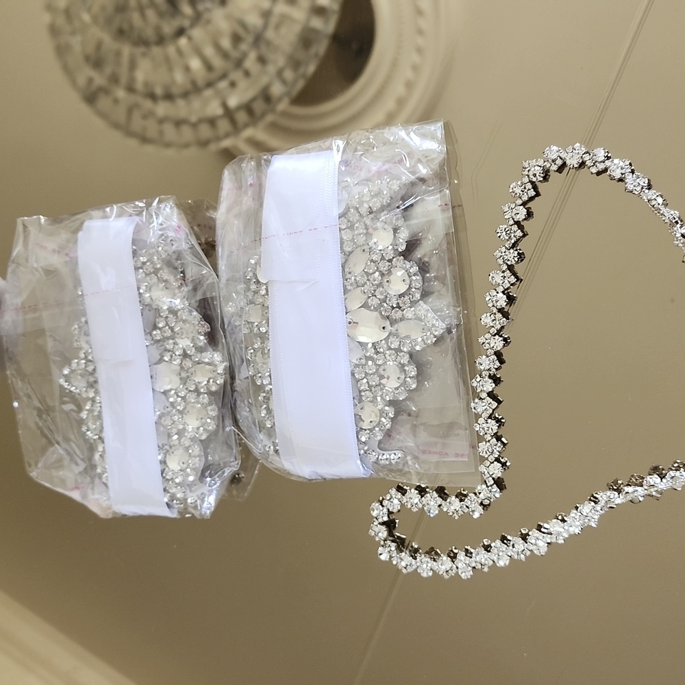 Two Crystal Appliques/Belts and Trim-New!